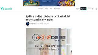 Ipdbse wallet coinbase to bkash dbbl rocket and many more — Steemit
