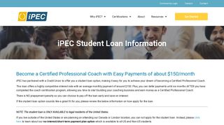iPEC Student Loan Information - iPEC Coaching