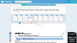 Agent Id Login/logout - Lg IPECS Feature Description & Operation ...