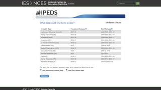 IPEDS Data Center - Login - National Center for Education Statistics