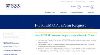 F-1 STEM OPT iPenn Request | ISSS