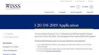 I-20/DS-2019 Application | ISSS