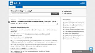 How do I access Iperform outside of Oracle / EHG Pals Portal? : Ask HR