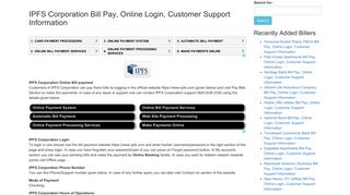 IPFS Corporation Bill Pay, Online Login, Customer Support Information