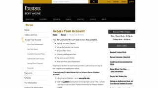 Access Your Account - Purdue University Fort Wayne