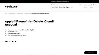 Apple iPhone 4s - Delete iCloud Account | Verizon Wireless