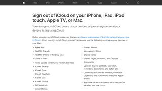 Sign out of iCloud on your iPhone, iPad, iPod touch, Apple TV, or ...