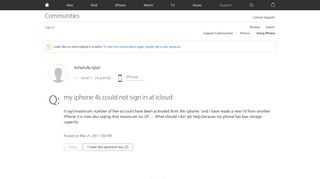my iphone 4s could not sign in at icloud - Apple Community - Apple ...