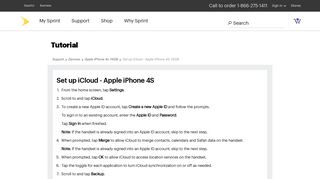 Set up iCloud - Apple iPhone 4S - Sprint Support
