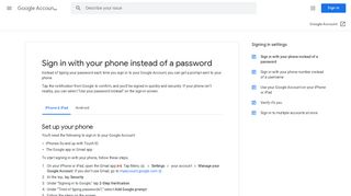 Sign in with your phone instead of a password - iPhone & iPad ...