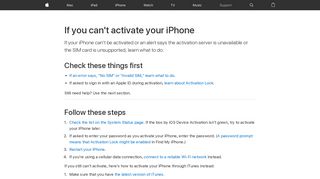 If you can't activate your iPhone - Apple Support