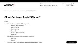 Apple iPhone - iCloud Settings | Verizon Wireless