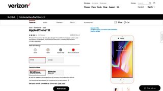 Apple iPhone 8 - 4 Colors in 64 & 256 GB | Verizon Wireless