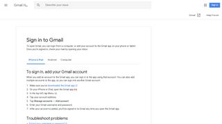 Sign in to Gmail - iPhone & iPad - Gmail Help - Google Support