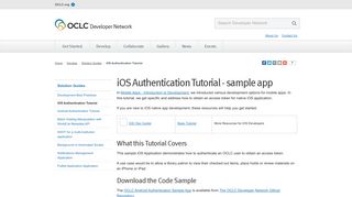 iOS Authentication Tutorial - sample app | OCLC Developer Network