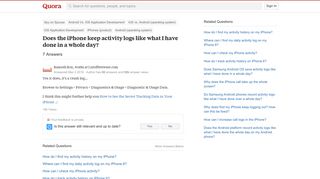 Does the iPhone keep activity logs like what I have done in a ...