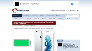 Older iPhones in Latest Class Action - MacRumors