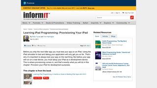 Using the iOS Provisioning Portal | Learning iPad Programming ...