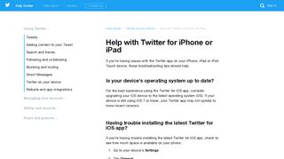 Help with Twitter for iPhone or iPad - Twitter Help Center