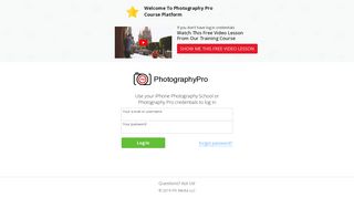 Log In - My Photography Pro
