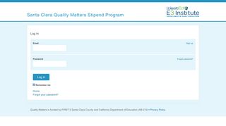 Login - Santa Clara Quality Matters Stipend Program
