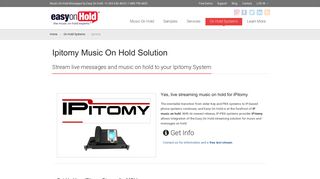 Ipitomy Music On Hold Solution - Easy On Hold