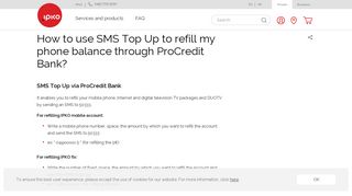 How to use SMS Top Up to refill my phone balance through ... - Ipko