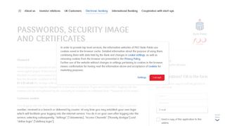 Passwords, security image and certificates - PKO BP