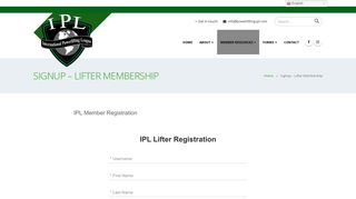 Signup – Lifter Membership – IPL Powerlifting