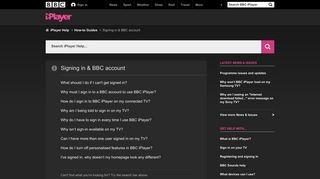 BBC iPlayer Help - Signing in & BBC account