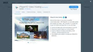 iPlayerHD Video Hosting Overview | WIX App Market | Wix.com