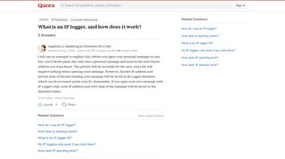 What is an IP logger, and how does it work? - Quora