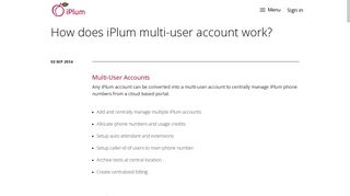 How does iPlum multi-user account work? | iPlum