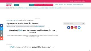 Sign up for iPoll - Earn $5 Bonus! - Fabulessly Frugal