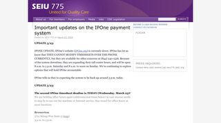 Important updates on the IPOne payment system - SEIU 775