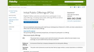 IPO (Intial Public Offering) - Fidelity