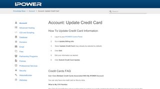 Account: Update Credit Card - IPower