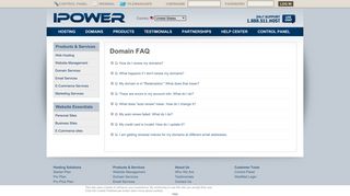 Domain Name Registration FAQs | IPOWER