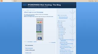 IPOWERWEB Web Hosting: The Blog: vDeck Login on our Homepage