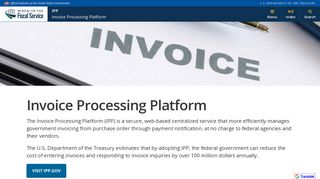 IPP - Invoice Processing Platform - Bureau of the Fiscal Service