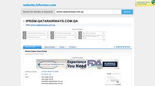 iprism.qatarairways.com.qa at WI. iPrism Cabin Crew Portal