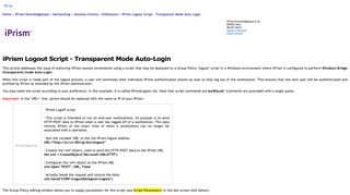 iPrism Logout Script - Transparent Mode Auto-Login - EdgeWave