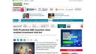 ICICI Prudential AMC launches voice enabled investment chat bot ...