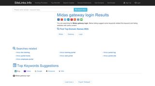 Midas gateway login Results For Websites Listing - SiteLinks.Info
