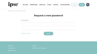 Request a new password | IPSE