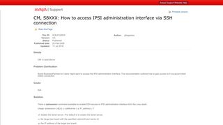 CM, S8XXX: How to access IPSI administration ... - Avaya Support
