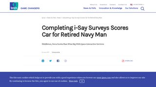 Completing i-Say Surveys Scores Car for Retired Navy Man - Ipsos