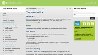 Transport / parking - West Moreton Health - Home - Queensland Health