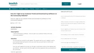 How do I login to my Customer Portal and ... - Ipswitch Community