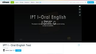 IPT I - Oral English Test on Vimeo